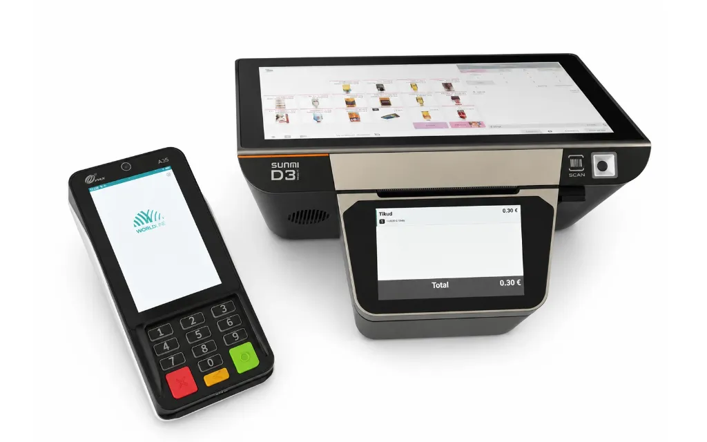 SUNMI D3 POS + Worldline PAX A35 payment terminal