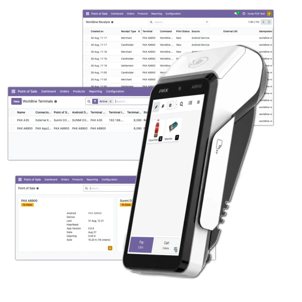 [SVC-POS-MOBILE-WORLDLINE-START] Odoo mobiilse kassa tarkvarapakett Worldline kaardimaksega