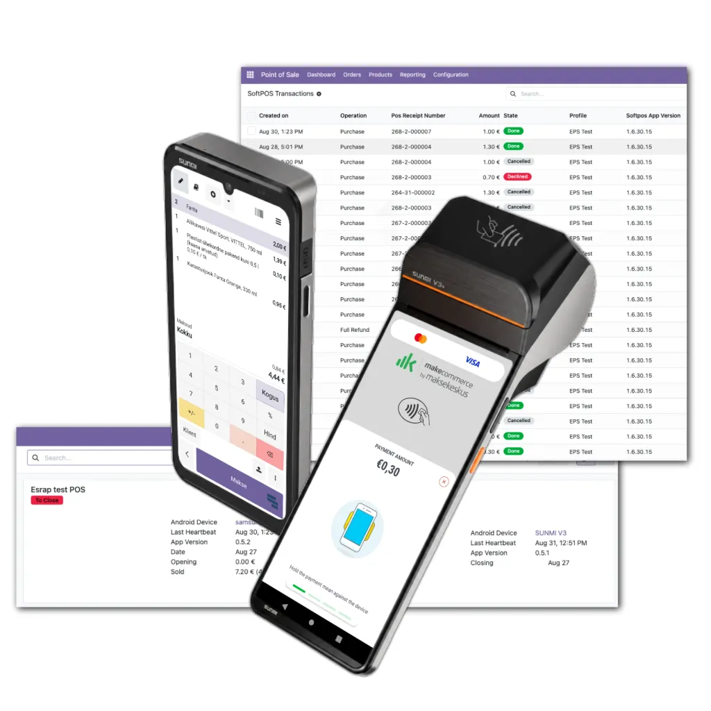[SVC-POS-MOBILE-SOFTPOS-START] Odoo mobiilse kassa tarkvarapakett SoftPOS kaardimaksega