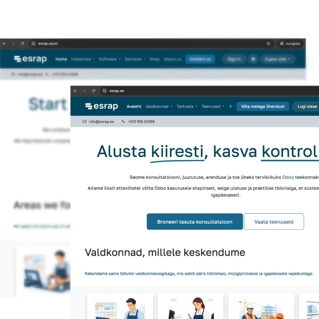 Odoo veebilehe GeoIP keelesuunamine